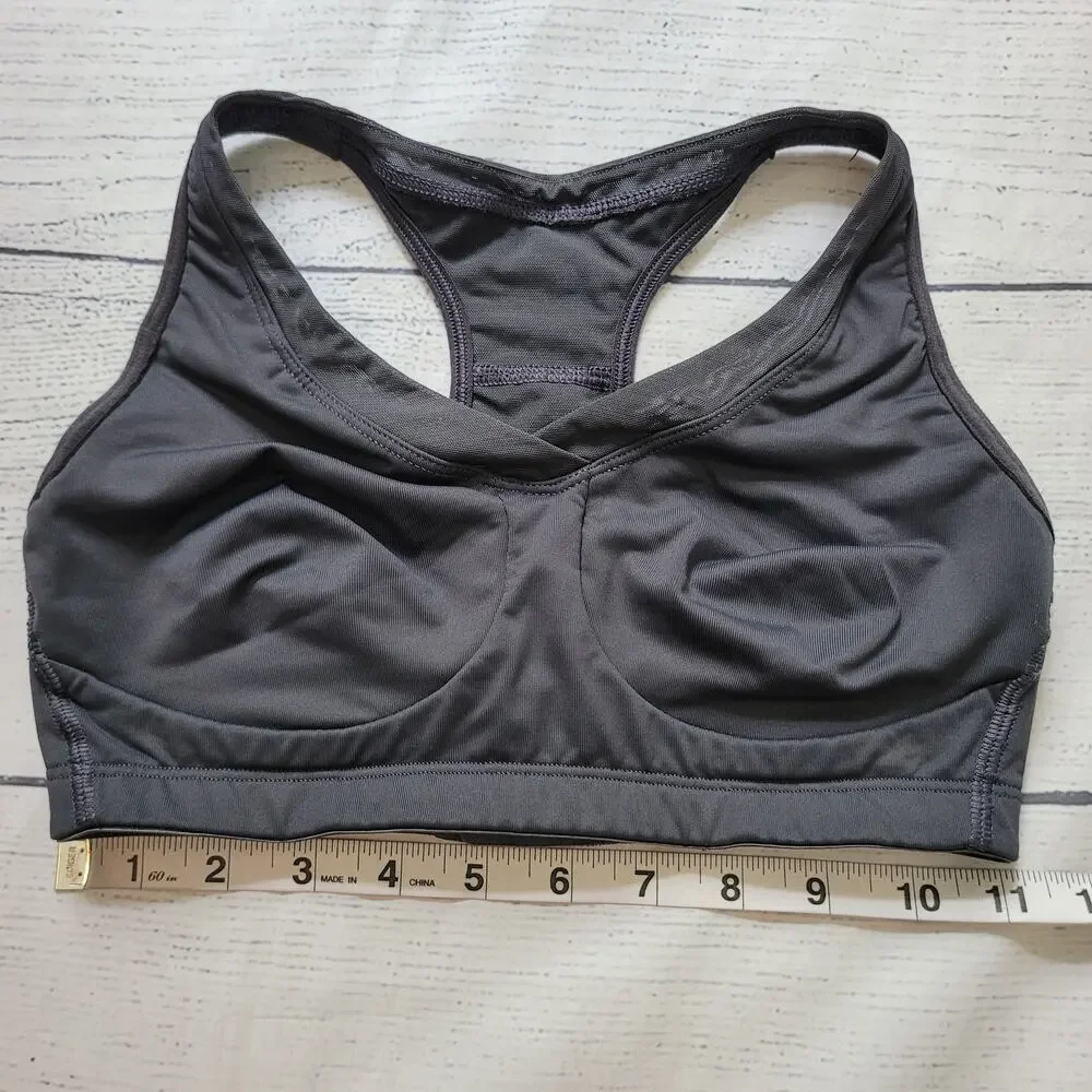 Athleta Size 32C Gray Racerback Sports Bra Style‎ Medium Impact